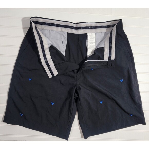 Callaway Navy Blue Golf Shorts Blue Embroidered Logo Mens Size 40 - Picture 3 of 14